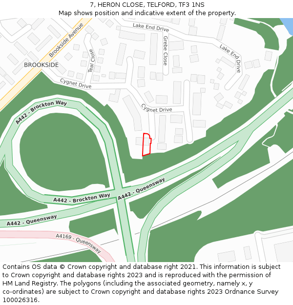 7, HERON CLOSE, TELFORD, TF3 1NS: Location map and indicative extent of plot