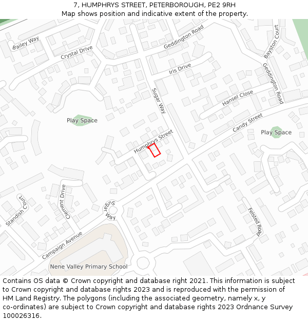 7, HUMPHRYS STREET, PETERBOROUGH, PE2 9RH: Location map and indicative extent of plot