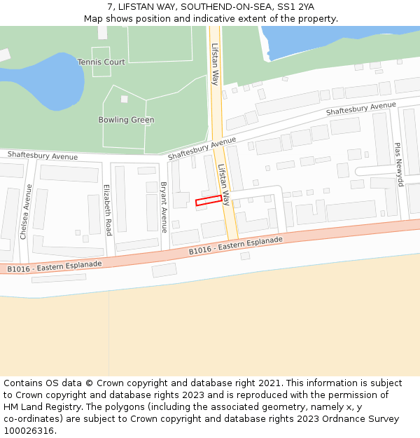 7, LIFSTAN WAY, SOUTHEND-ON-SEA, SS1 2YA: Location map and indicative extent of plot
