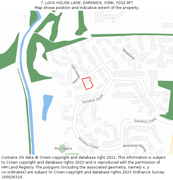 7, LOCK HOUSE LANE, EARSWICK, YORK, YO32 9FT: Location map and indicative extent of plot