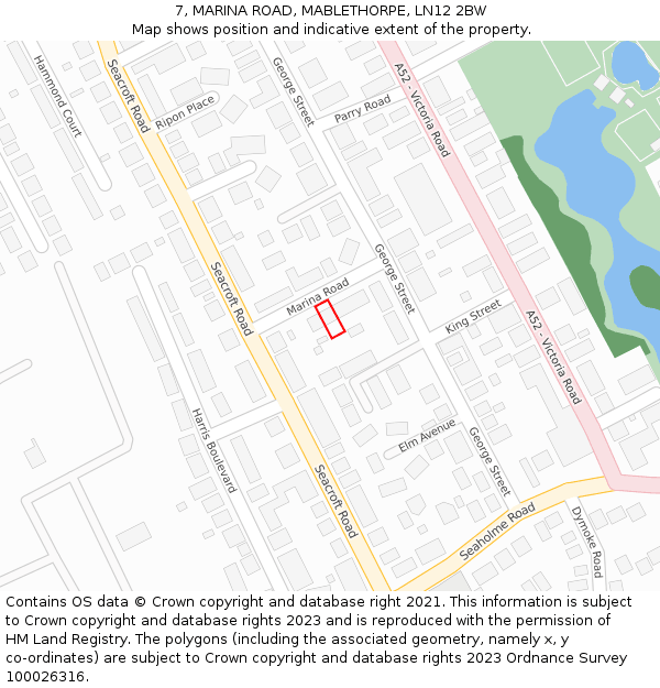 7, MARINA ROAD, MABLETHORPE, LN12 2BW: Location map and indicative extent of plot