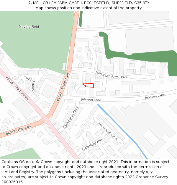 7, MELLOR LEA FARM GARTH, ECCLESFIELD, SHEFFIELD, S35 9TY: Location map and indicative extent of plot