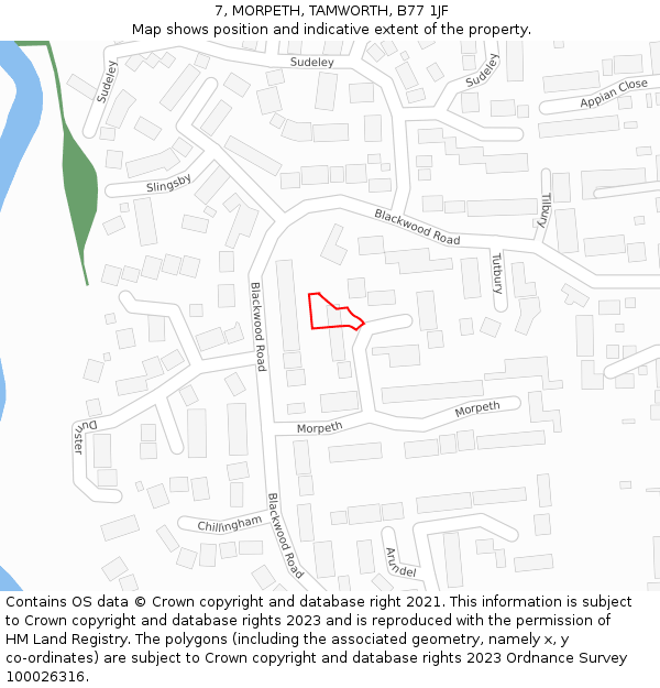 7, MORPETH, TAMWORTH, B77 1JF: Location map and indicative extent of plot