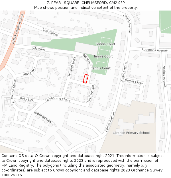 7, PEARL SQUARE, CHELMSFORD, CM2 9FP: Location map and indicative extent of plot