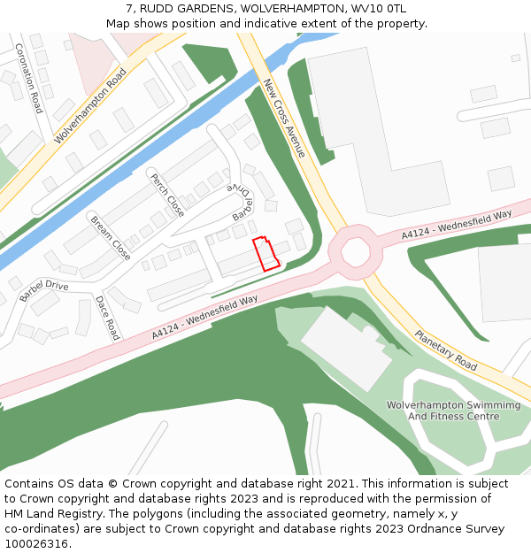 7, RUDD GARDENS, WOLVERHAMPTON, WV10 0TL: Location map and indicative extent of plot