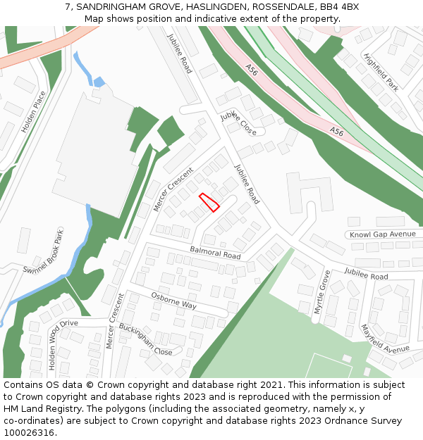 7, SANDRINGHAM GROVE, HASLINGDEN, ROSSENDALE, BB4 4BX: Location map and indicative extent of plot