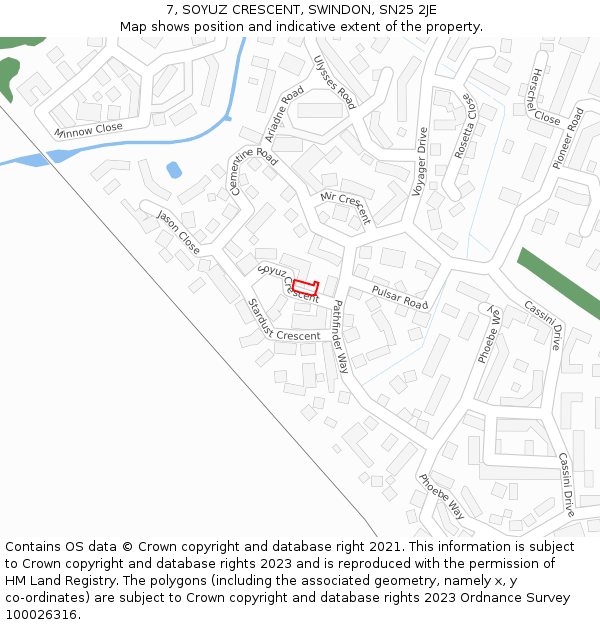 7, SOYUZ CRESCENT, SWINDON, SN25 2JE: Location map and indicative extent of plot