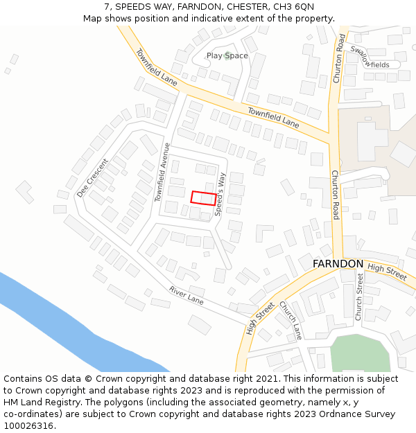 7, SPEEDS WAY, FARNDON, CHESTER, CH3 6QN: Location map and indicative extent of plot