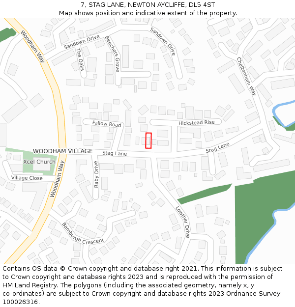 7, STAG LANE, NEWTON AYCLIFFE, DL5 4ST: Location map and indicative extent of plot