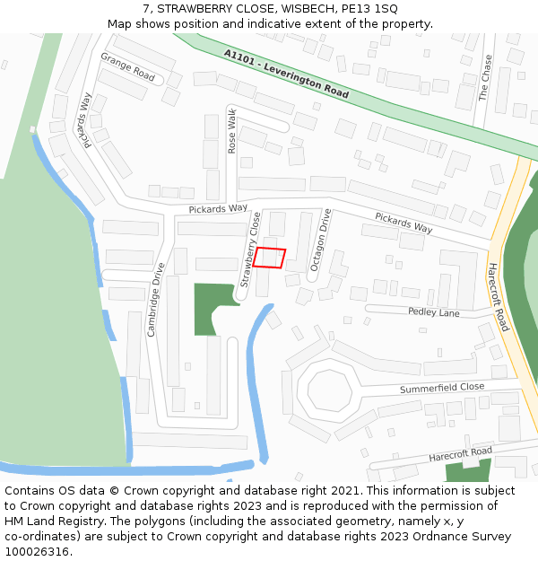 7, STRAWBERRY CLOSE, WISBECH, PE13 1SQ: Location map and indicative extent of plot