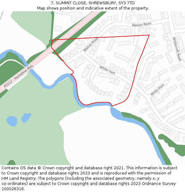 7, SUMMIT CLOSE, SHREWSBURY, SY3 7TD: Location map and indicative extent of plot