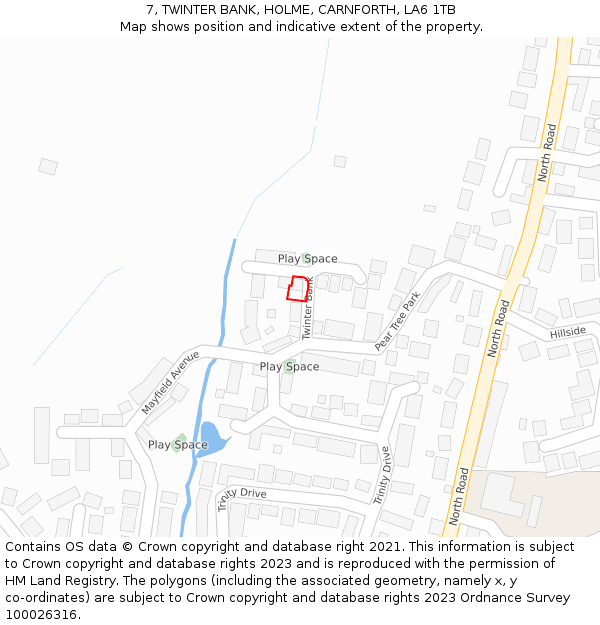 7, TWINTER BANK, HOLME, CARNFORTH, LA6 1TB: Location map and indicative extent of plot