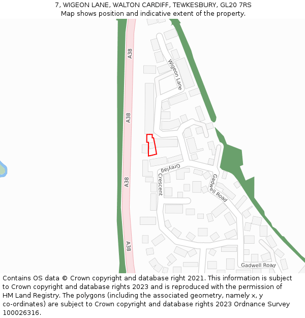 7, WIGEON LANE, WALTON CARDIFF, TEWKESBURY, GL20 7RS: Location map and indicative extent of plot