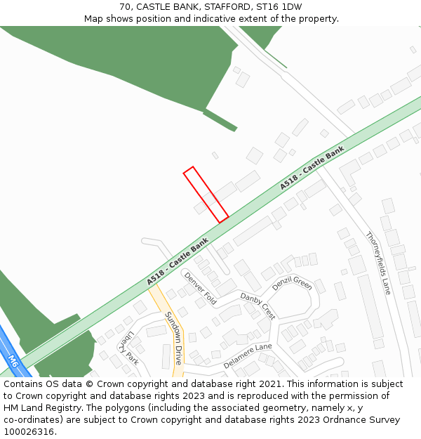 70, CASTLE BANK, STAFFORD, ST16 1DW: Location map and indicative extent of plot
