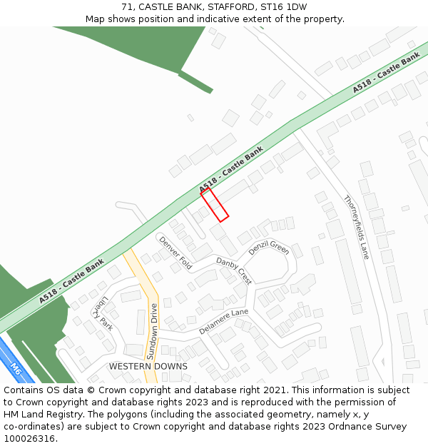 71, CASTLE BANK, STAFFORD, ST16 1DW: Location map and indicative extent of plot