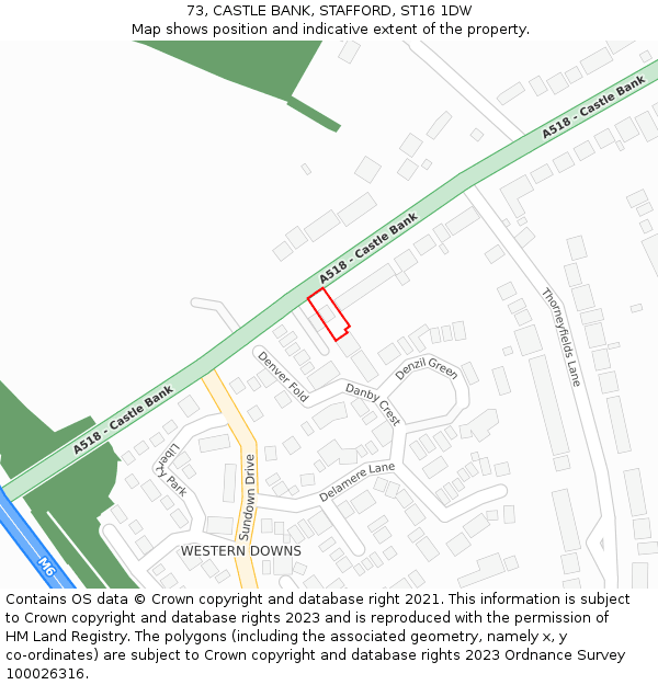73, CASTLE BANK, STAFFORD, ST16 1DW: Location map and indicative extent of plot
