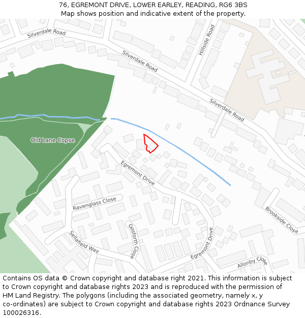 76, EGREMONT DRIVE, LOWER EARLEY, READING, RG6 3BS: Location map and indicative extent of plot