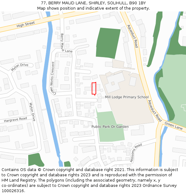 77, BERRY MAUD LANE, SHIRLEY, SOLIHULL, B90 1BY: Location map and indicative extent of plot