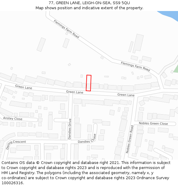 77, GREEN LANE, LEIGH-ON-SEA, SS9 5QU: Location map and indicative extent of plot