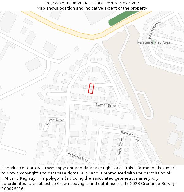 78, SKOMER DRIVE, MILFORD HAVEN, SA73 2RP: Location map and indicative extent of plot