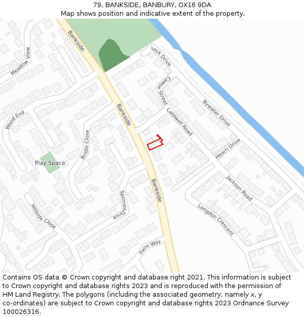 79, BANKSIDE, BANBURY, OX16 9DA: Location map and indicative extent of plot