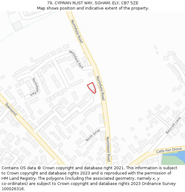 79, CYPRIAN RUST WAY, SOHAM, ELY, CB7 5ZE: Location map and indicative extent of plot