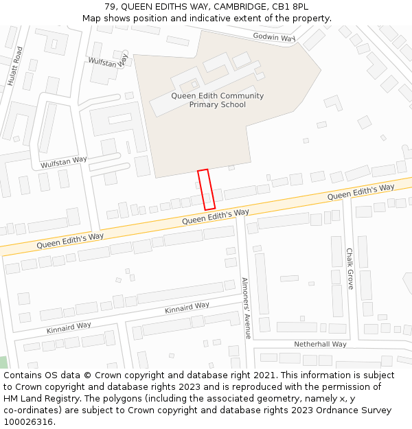 79, QUEEN EDITHS WAY, CAMBRIDGE, CB1 8PL: Location map and indicative extent of plot