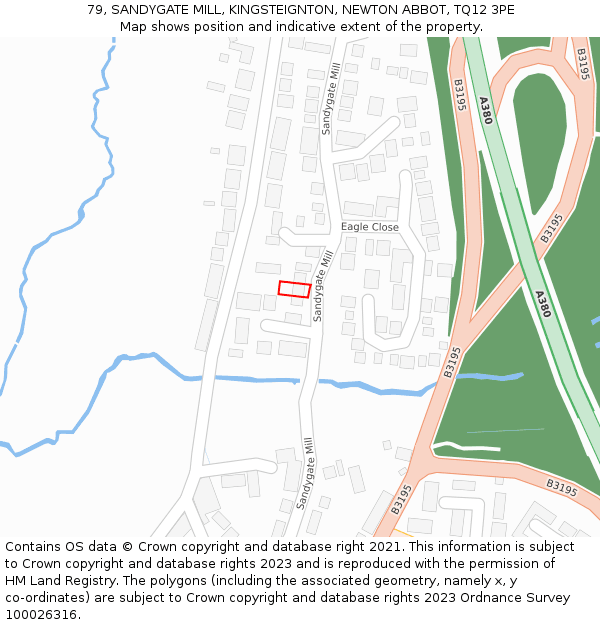 79, SANDYGATE MILL, KINGSTEIGNTON, NEWTON ABBOT, TQ12 3PE: Location map and indicative extent of plot