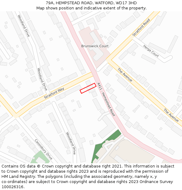 79A, HEMPSTEAD ROAD, WATFORD, WD17 3HD: Location map and indicative extent of plot