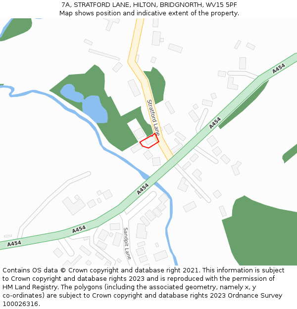 7A, STRATFORD LANE, HILTON, BRIDGNORTH, WV15 5PF: Location map and indicative extent of plot