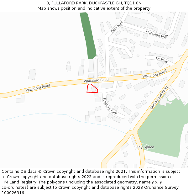 8, FULLAFORD PARK, BUCKFASTLEIGH, TQ11 0NJ: Location map and indicative extent of plot