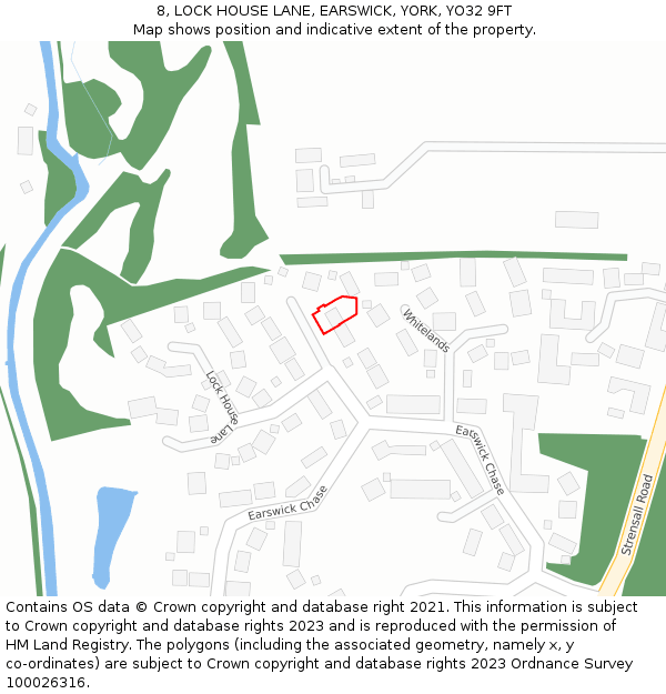 8, LOCK HOUSE LANE, EARSWICK, YORK, YO32 9FT: Location map and indicative extent of plot