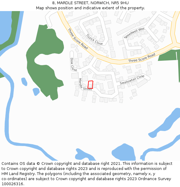 8, MARDLE STREET, NORWICH, NR5 9HU: Location map and indicative extent of plot