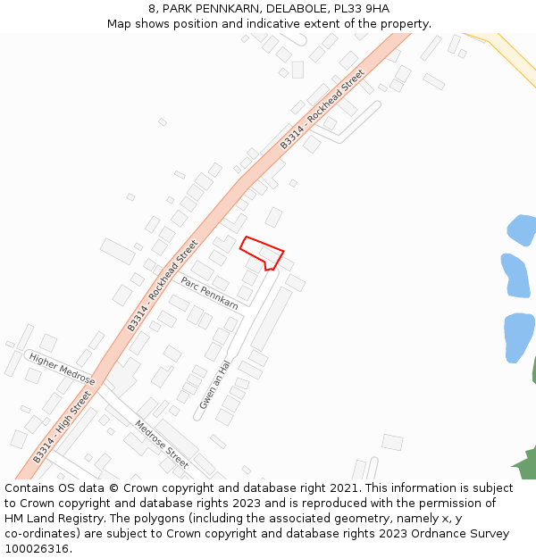 8, PARK PENNKARN, DELABOLE, PL33 9HA: Location map and indicative extent of plot