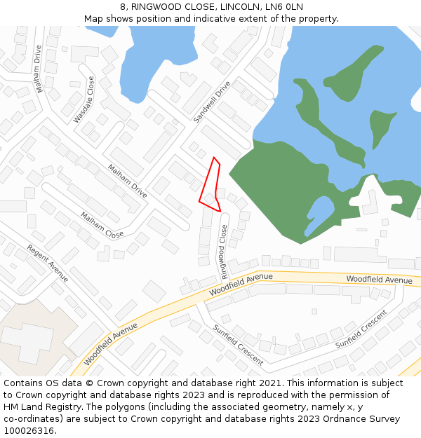 8, RINGWOOD CLOSE, LINCOLN, LN6 0LN: Location map and indicative extent of plot
