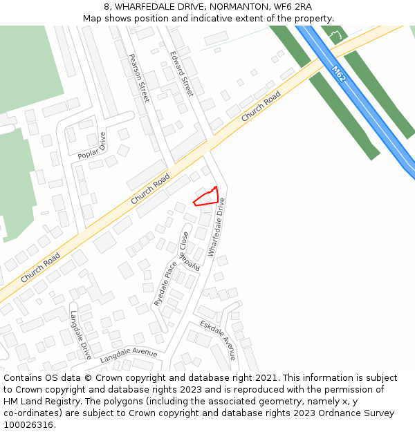 8, WHARFEDALE DRIVE, NORMANTON, WF6 2RA: Location map and indicative extent of plot