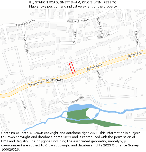 81, STATION ROAD, SNETTISHAM, KING'S LYNN, PE31 7QJ: Location map and indicative extent of plot