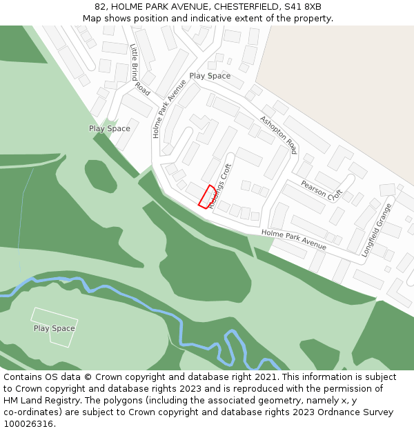 82, HOLME PARK AVENUE, CHESTERFIELD, S41 8XB: Location map and indicative extent of plot