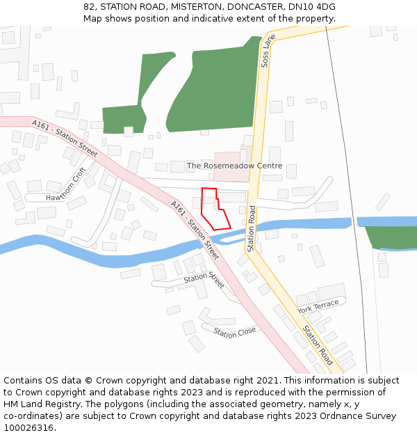 82, STATION ROAD, MISTERTON, DONCASTER, DN10 4DG: Location map and indicative extent of plot