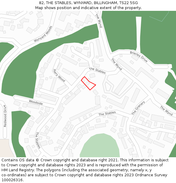 82, THE STABLES, WYNYARD, BILLINGHAM, TS22 5SG: Location map and indicative extent of plot