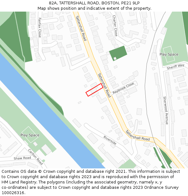 82A, TATTERSHALL ROAD, BOSTON, PE21 9LP: Location map and indicative extent of plot