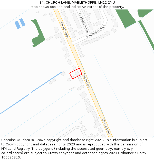 84, CHURCH LANE, MABLETHORPE, LN12 2NU: Location map and indicative extent of plot