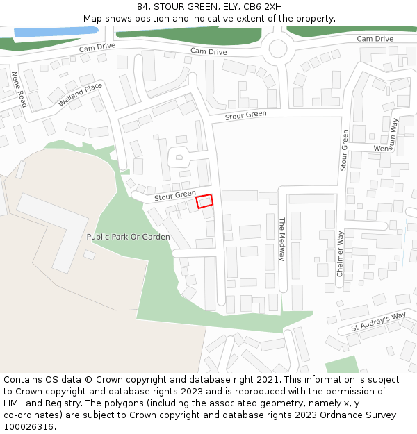 84, STOUR GREEN, ELY, CB6 2XH: Location map and indicative extent of plot
