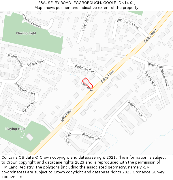 85A, SELBY ROAD, EGGBOROUGH, GOOLE, DN14 0LJ: Location map and indicative extent of plot