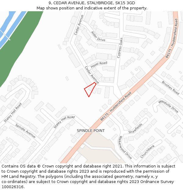 9, CEDAR AVENUE, STALYBRIDGE, SK15 3GD: Location map and indicative extent of plot