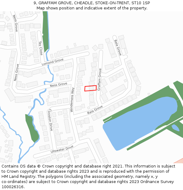9, GRAFFAM GROVE, CHEADLE, STOKE-ON-TRENT, ST10 1SP: Location map and indicative extent of plot