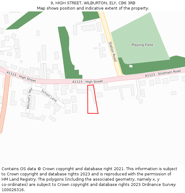 9, HIGH STREET, WILBURTON, ELY, CB6 3RB: Location map and indicative extent of plot