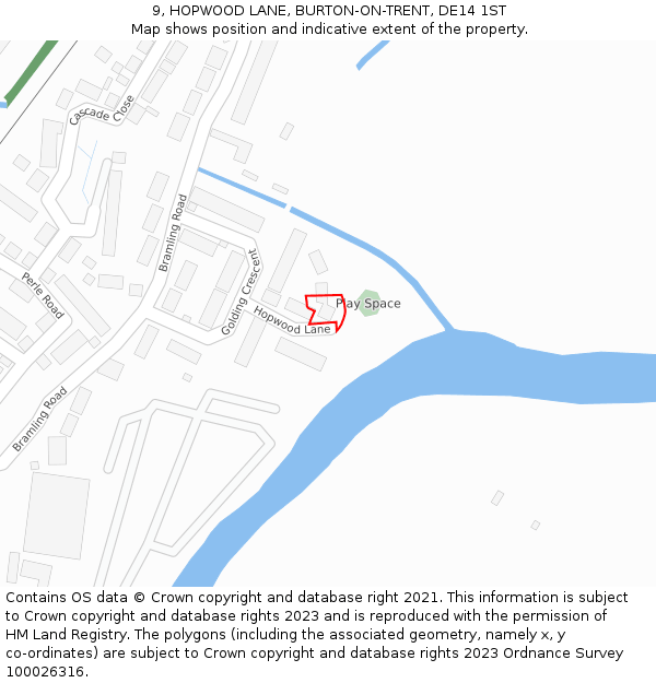 9, HOPWOOD LANE, BURTON-ON-TRENT, DE14 1ST: Location map and indicative extent of plot