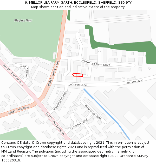 9, MELLOR LEA FARM GARTH, ECCLESFIELD, SHEFFIELD, S35 9TY: Location map and indicative extent of plot