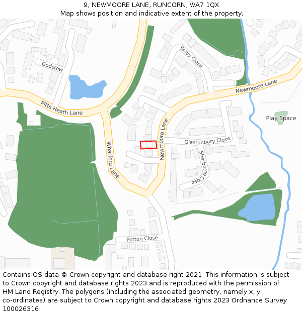 9, NEWMOORE LANE, RUNCORN, WA7 1QX: Location map and indicative extent of plot